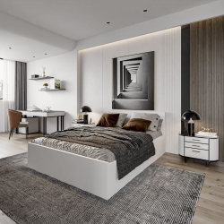 Łóżko sypialniane Mia Białe 140x200