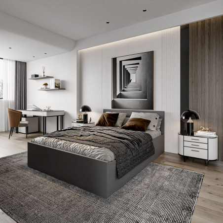 Łóżko sypialniane Mia Szare 140x200