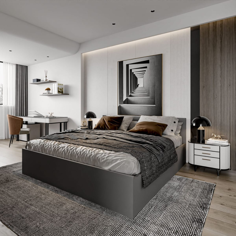 Łóżko sypialniane Mia Szare 180x200