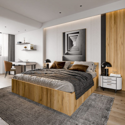 Łóżko sypialniane Mia Złoty Dąb 180x200