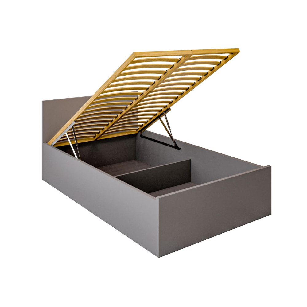 Łóżko pojedyncze Szare 120x200